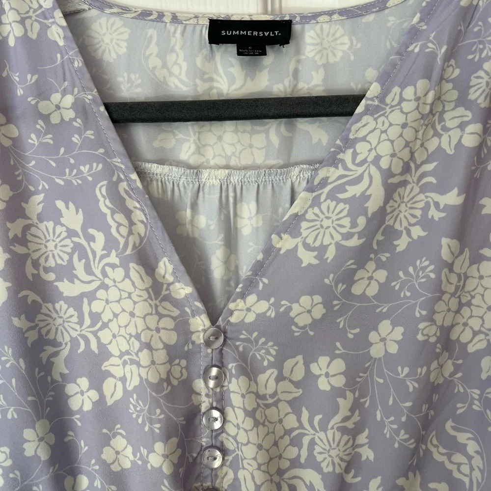 Summersalt Lavender Floral Long Sleeve Dress - Picture 3 of 4
